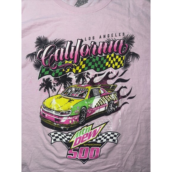 Mtn Dew Speedway 500 Pink T Shirt Size Small Los Angeles California Race Car S - Picture 2 of 4